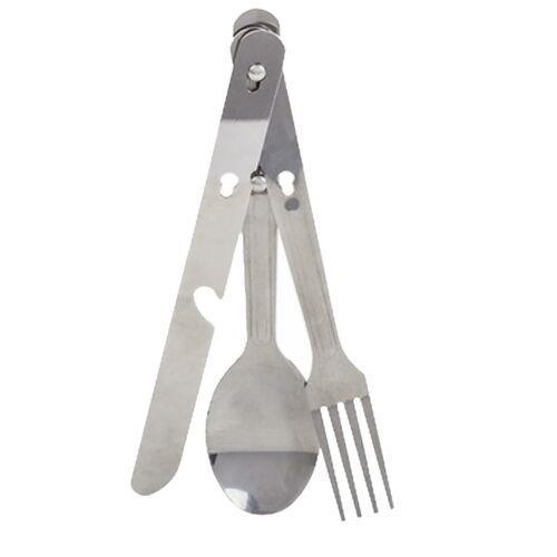 Stainless Steel 3 Piece Cutlery Set -Summit Camping Outdoor Eating Drinking Gear Summit  - Dynamic Drive