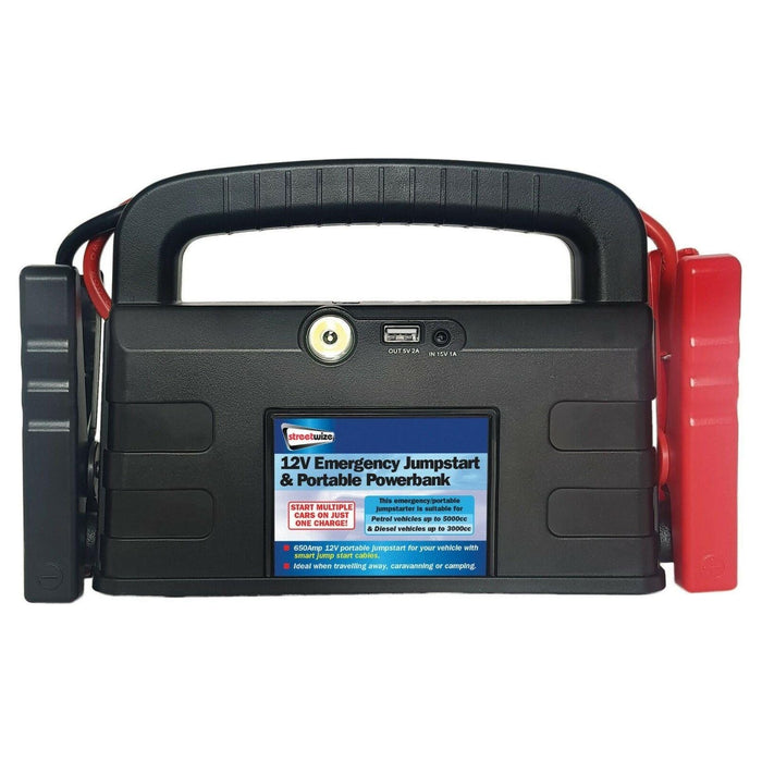 Streetwize 12V Power Bank with Jump Starter for up to 5L Petrol & 3L Diesel Cars Streetwize  - Dynamic Drive