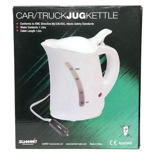 Summit 12v Electric Low Wattage Kettle Caravan Motorhome White 1 Litre Summit  - Dynamic Drive