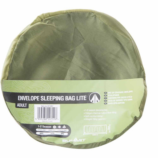 Summit Camping Hiking Caravan Trekker 1-2 season Sleeping bag 225 x 75cm Summit  - Dynamic Drive