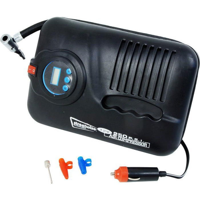 Swac5 Slim 12v Digital Automatic Cut-off Car Van Bike Tyre Compressor Inflator Streetwize  - Dynamic Drive