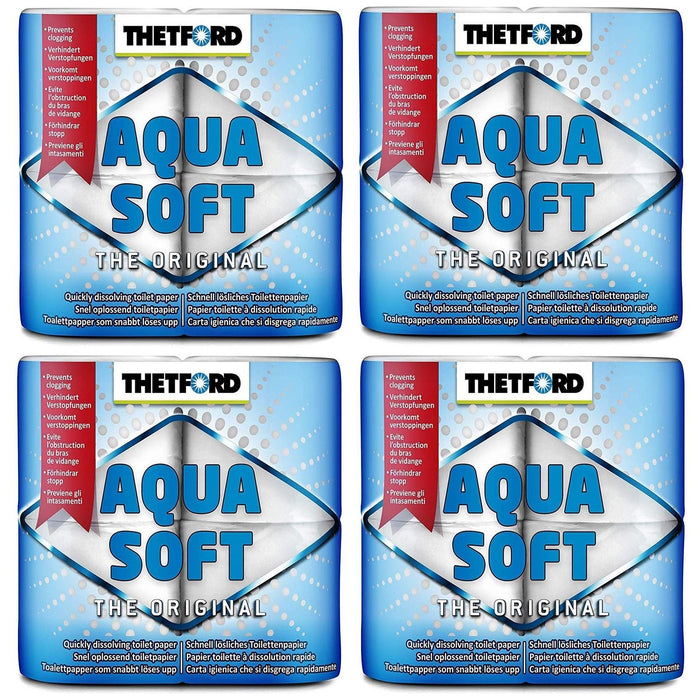 Thetford Aqua Soft Toilet Tissue Paper 16 x Rolls Motorhome Waste Thetford  - Dynamic Drive