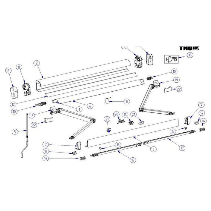 Thule Awning Connection Pieces Tension Rafter (4900 & Tristor Models) 1500602226 Thule  - Dynamic Drive