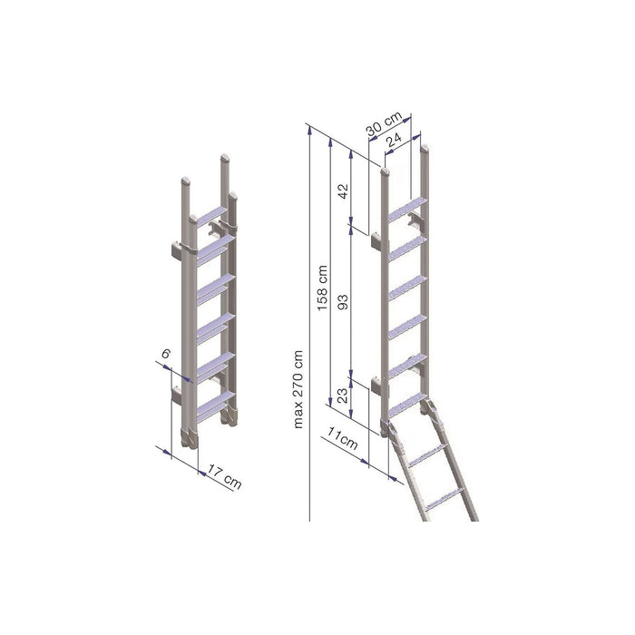 Thule Ladder Deluxe foldable double ladder 11 steps anodised gray Thule  - Dynamic Drive