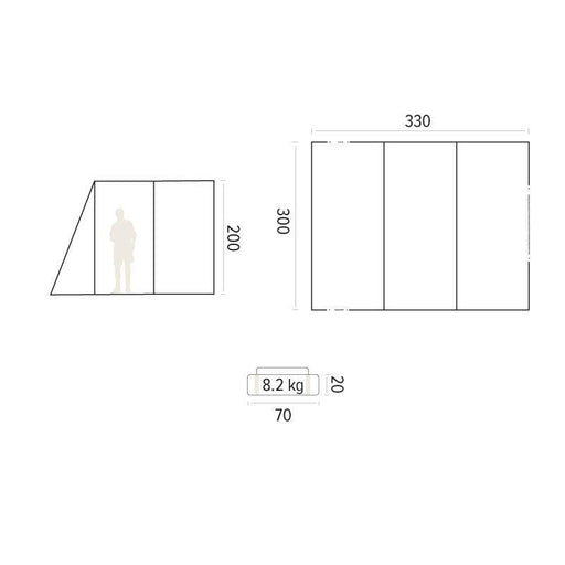 TRIGANO Bivouac Pole Motorhome Driveaway Awning 3.3m Depth - UK Camping And Leisure