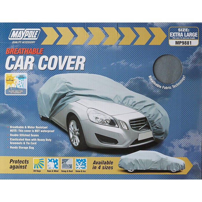 Universal X-Large Heavy Duty Breathable Car Cover All Year Weather Protection Maypole  - Dynamic Drive