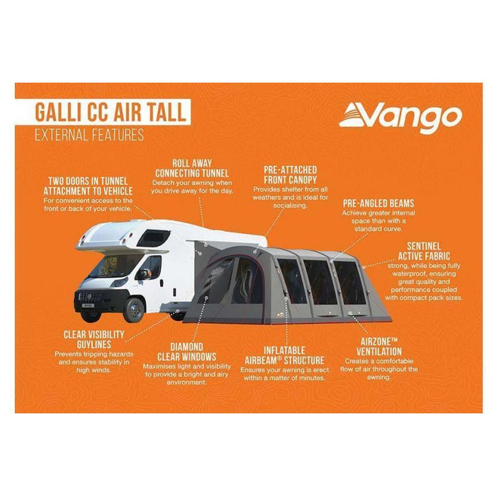 Vango Galli CC Air Tall Drive Away Awning Campervan Motorhome Inflatable Kador Vango  - Dynamic Drive