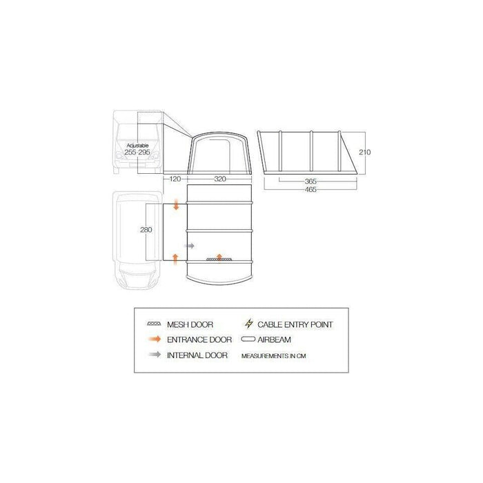 Vango Galli CC Air Tall Drive Away Awning Campervan Motorhome Inflatable Kador Vango  - Dynamic Drive