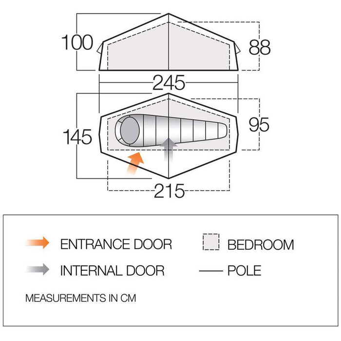 Vango Nevis 100 Tent - 1 Man Lightweight Tent Vango  - Dynamic Drive