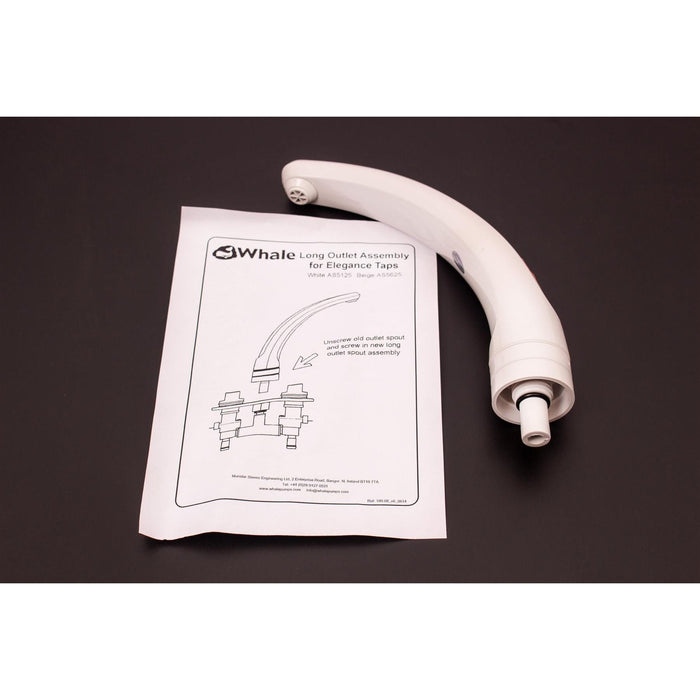 Whale Elegance White Tap Spout Long Outlet Version AS5125 Whale  - Dynamic Drive